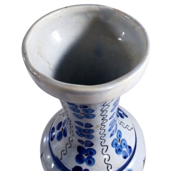 Vintage 15"  Hand-Painted Signed Tonala Mexico Pottery Vase With Peacock - Picture 11 of 12